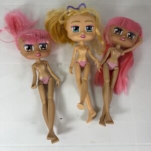 Lot of Three Boxy Girls Dolls Jay Play Blonde Pink,Orange Hair 7"